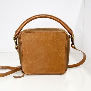 MADEWELL | Tan Crossbody SQUARE Leather Bag